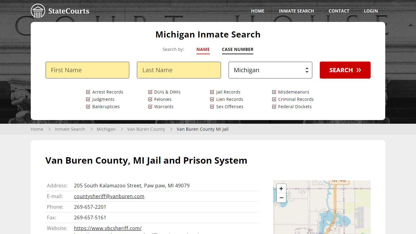 Van Buren County MI Jail Inmate Records Search, Michigan - StateCourts